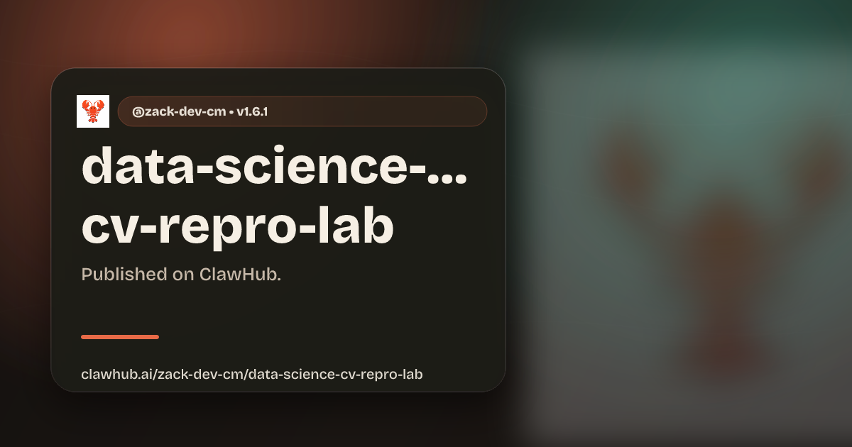 CV Repro Lab ClawHub release preview