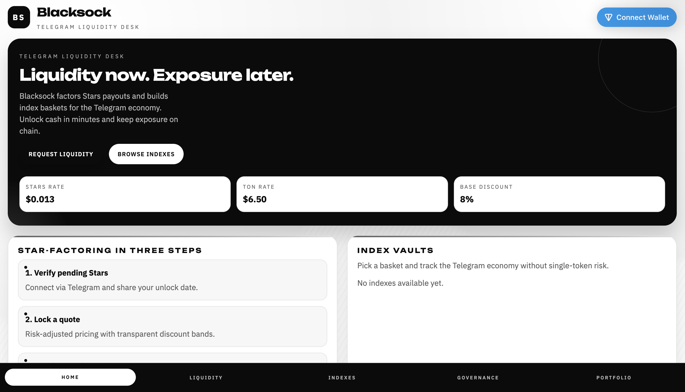 Blacksock mini app preview