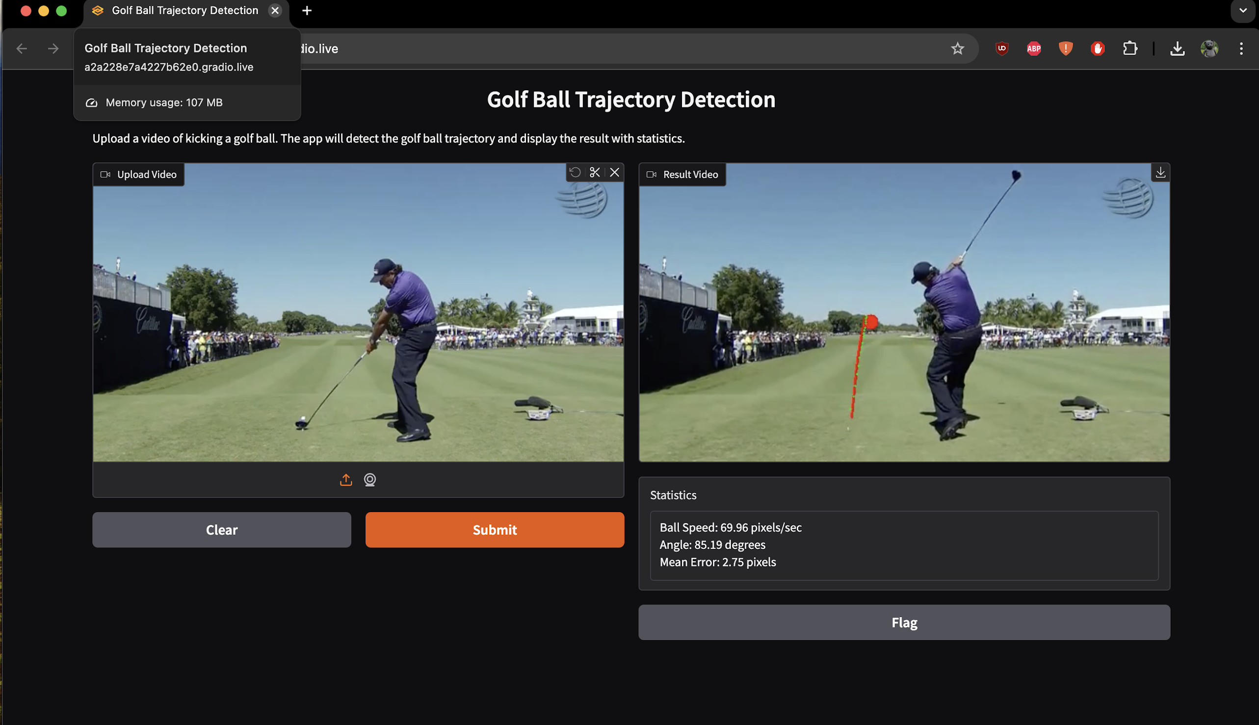 Golf trajectory analysis overlay