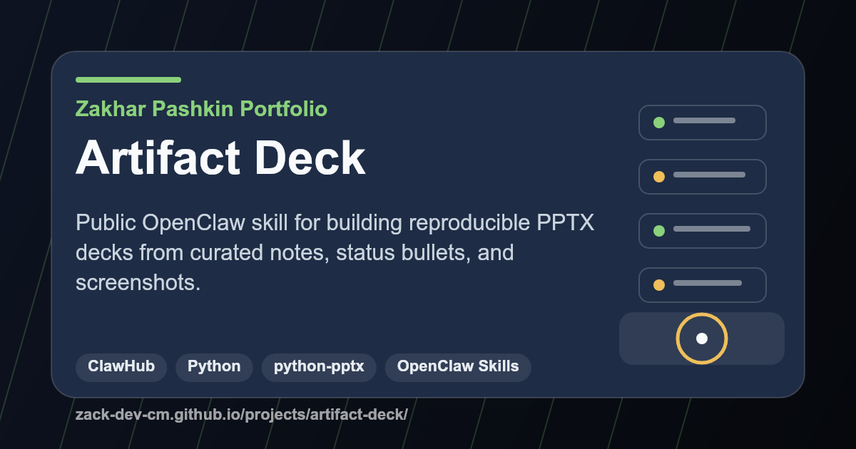 Artifact Deck project visual