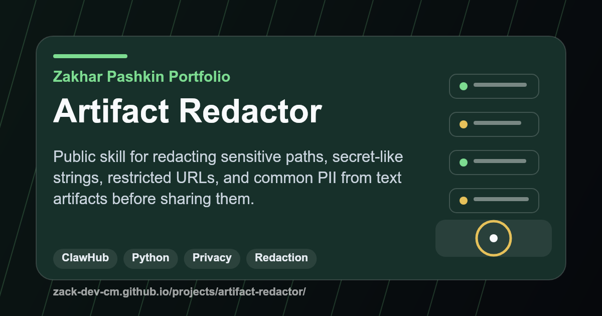 Artifact Redactor project visual