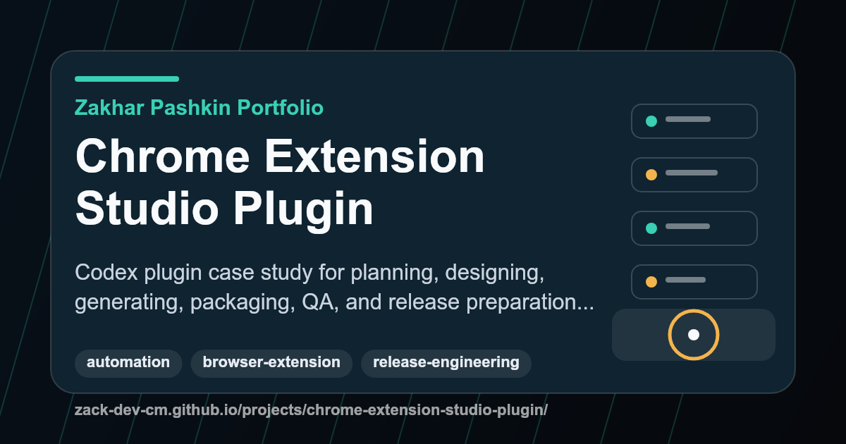 Chrome Extension Studio Plugin project visual