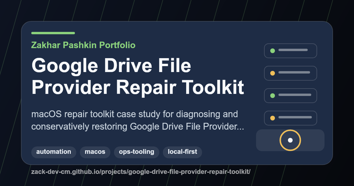 Google Drive File Provider Repair Toolkit project visual