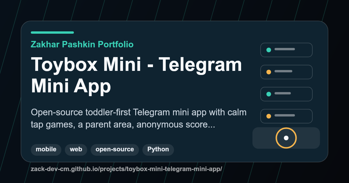 Toybox Mini - Telegram Mini App project visual